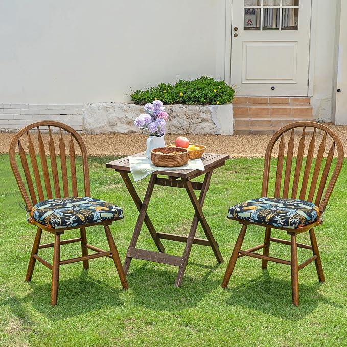 HARBOREST Outdoor Chair Cushions Set of 6, Water Resistant Patio Chair Cushions with Ties, Outdoor Seat Cushions for Patio Furniture, 17"x16"x2", Philomel - Image 7