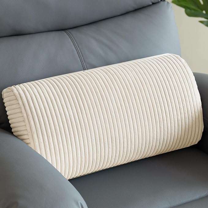 HIGOGOGO Lumbar Support Pillow for Recliner Chair/Accent Chair/Couch, Memory Foam Back Support Cushion for Elderly, Recliner Cushions for Back Rest, Pain Relief, Reading, Washable Cover, Beige by HIGOGOGO