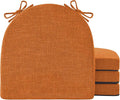 IPYNBAP Chair Cushions for Dining Chairs, Kitchen Chair Cushions, 16'' x 16'' x 2'', Non Slip Indoor Seat Cushions, Chair Pads for Dining Chairs with Ties & Removable Cover, Set of 4, Rust by IPYNBAP