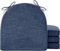 IPYNBAP Chair Cushions for Dining Chairs, Kitchen Chair Cushions, 16'' x 16'' x 2'', Non Slip Indoor Seat Cushions, Chair Pads for Dining Chairs with Ties & Removable Cover, Set of 4, Navy by IPYNBAP