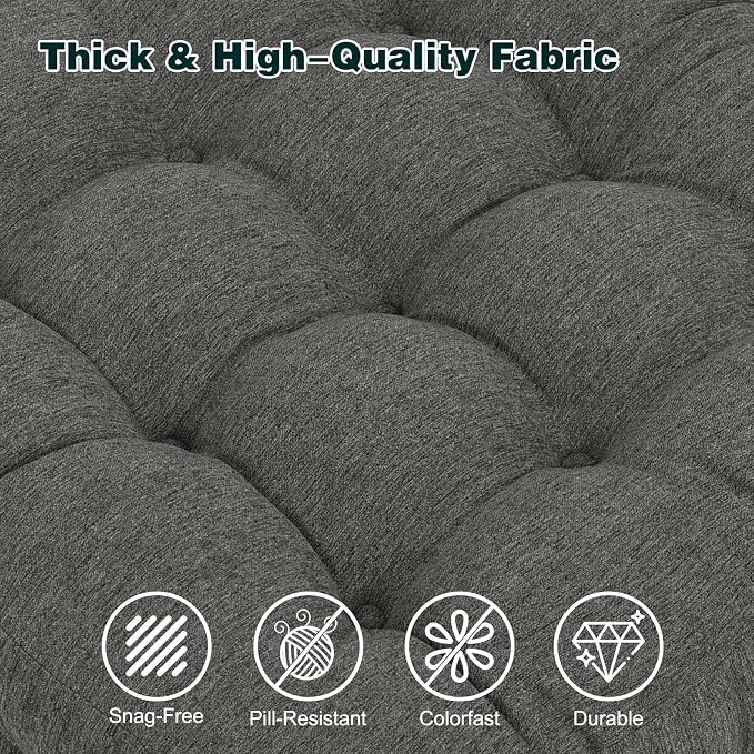 baibu Memory Foam Recliner Cushions with Lumbar Support Pillow Set for Elderly, 20x20x5 Inch Dual-Layer Non-Slip Recliner Seat Cushion & Back Support Pillow for Reduce Hip & Lumbar Pain, Dark Grey - Image 7