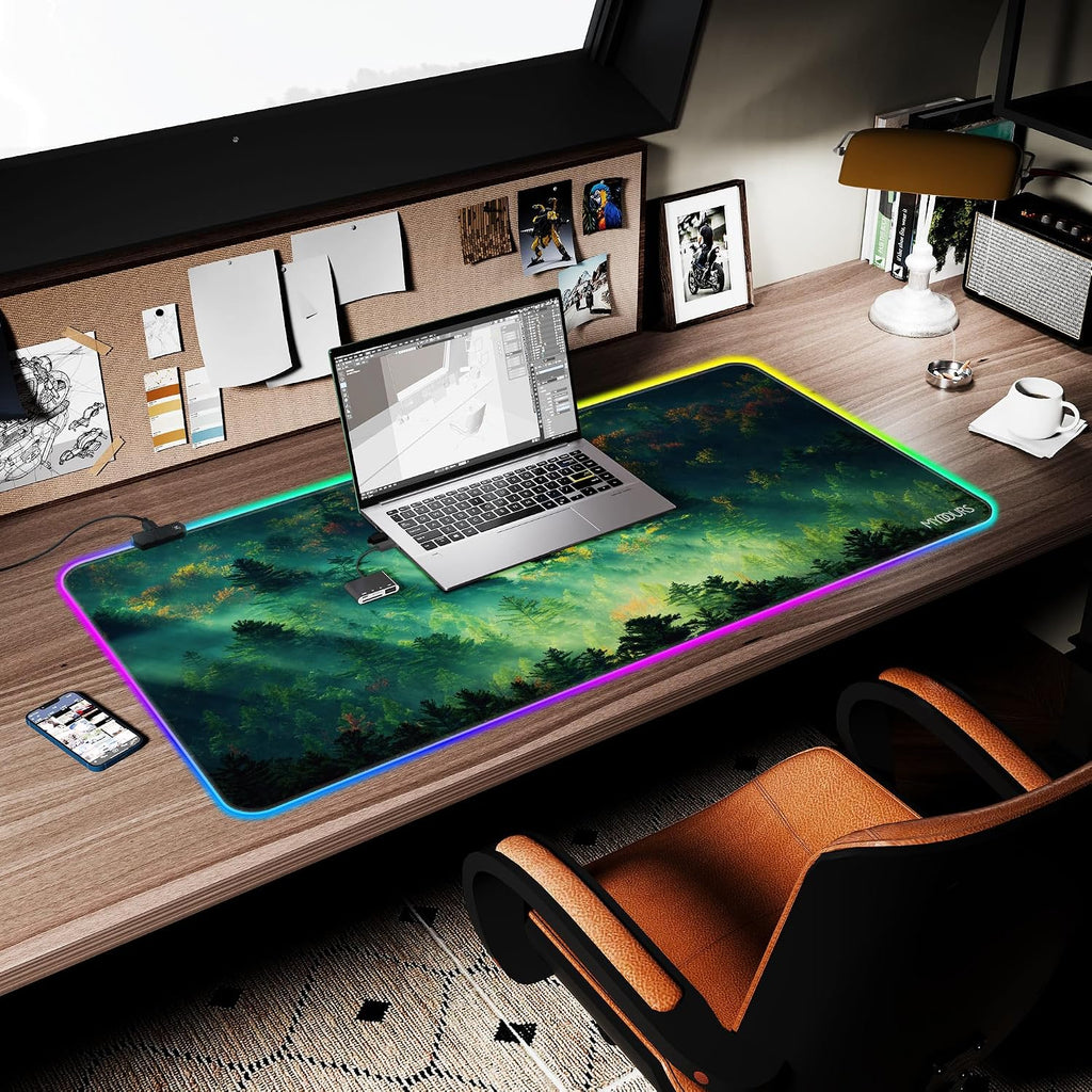 Mydours 40" x 20" RGB Gaming XXL Large Mouse Pad (Forest) - Image 7