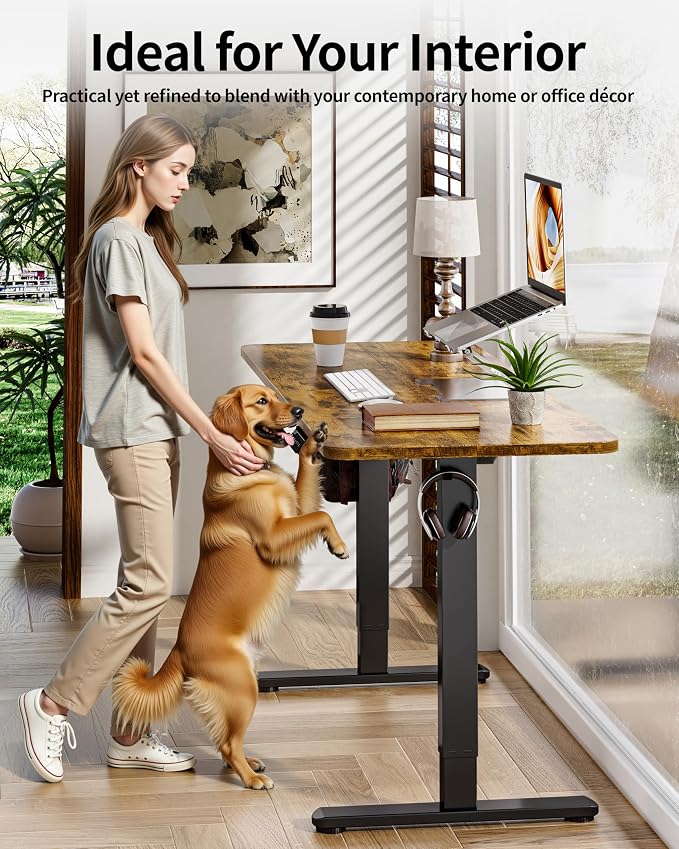 BIZUM Electric Standing Desk 63 x 24 Inch Computer Desk-Gaming Desk Rustic Brown Home Office Desks Height Adjustable Memory Stand Up Computer Workstation - Image 5