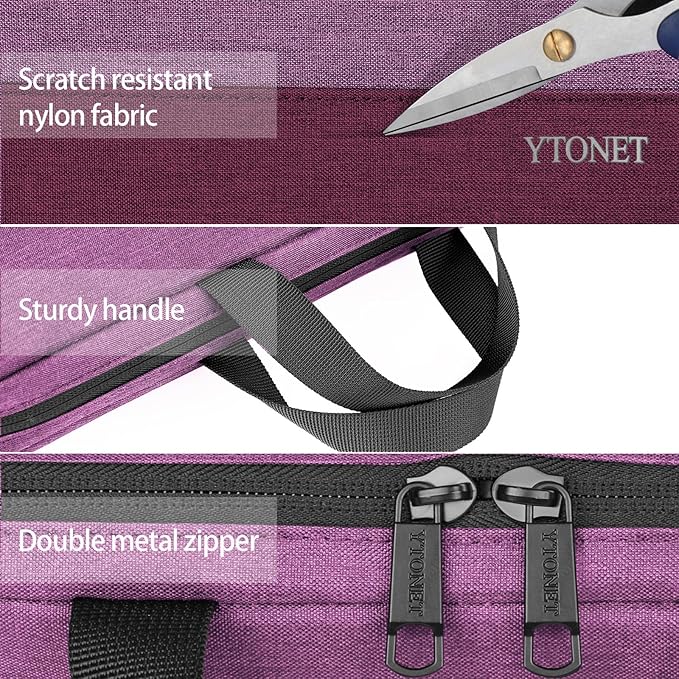 Ytonet Laptop Sleeve Case 16 inch, 15-15.6 Inch, Laptop Cover with Handle | Compatible with HP Dell Lenovo Asus Notebooks, Protective, Carrying Case , Water Resistant, Slim TSA Gift for Women, Purple - Image 4