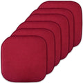 Sweet Home Collection Cushion Memory Foam Chair Pads Honeycomb Nonslip Back Seat Cover 16" x 16" 6 Pack Red by SweetHomeCollection