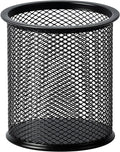 Amazon Basics Wire Mesh Pen Holder, Pencil Cup Desk Organizer for Stationery, Scissors, Office Caddy Storage, 3.7" x 3.3", Black by AmazonBasics