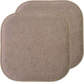 Sweet Home Collection Chair Cushion Memory Foam Pads Honeycomb Pattern Slip Non Skid Rubber Back Rounded Square 16" x 16" Seat Cover, 2 Pack, Alexis Chocolate by SweetHomeCollection