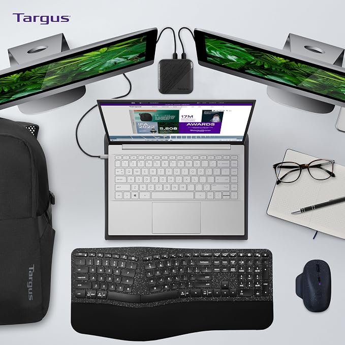 Targus 17 Inch Dual Fan Lap Chill Mat - Soft Neoprene Laptop Cooling Pad for Heat Protection,Fits Most 17" Laptops and Smaller - USB-A Connected Dual Fans for Heat Dispersion (AWE55US),(Pack of 8) - Image 4