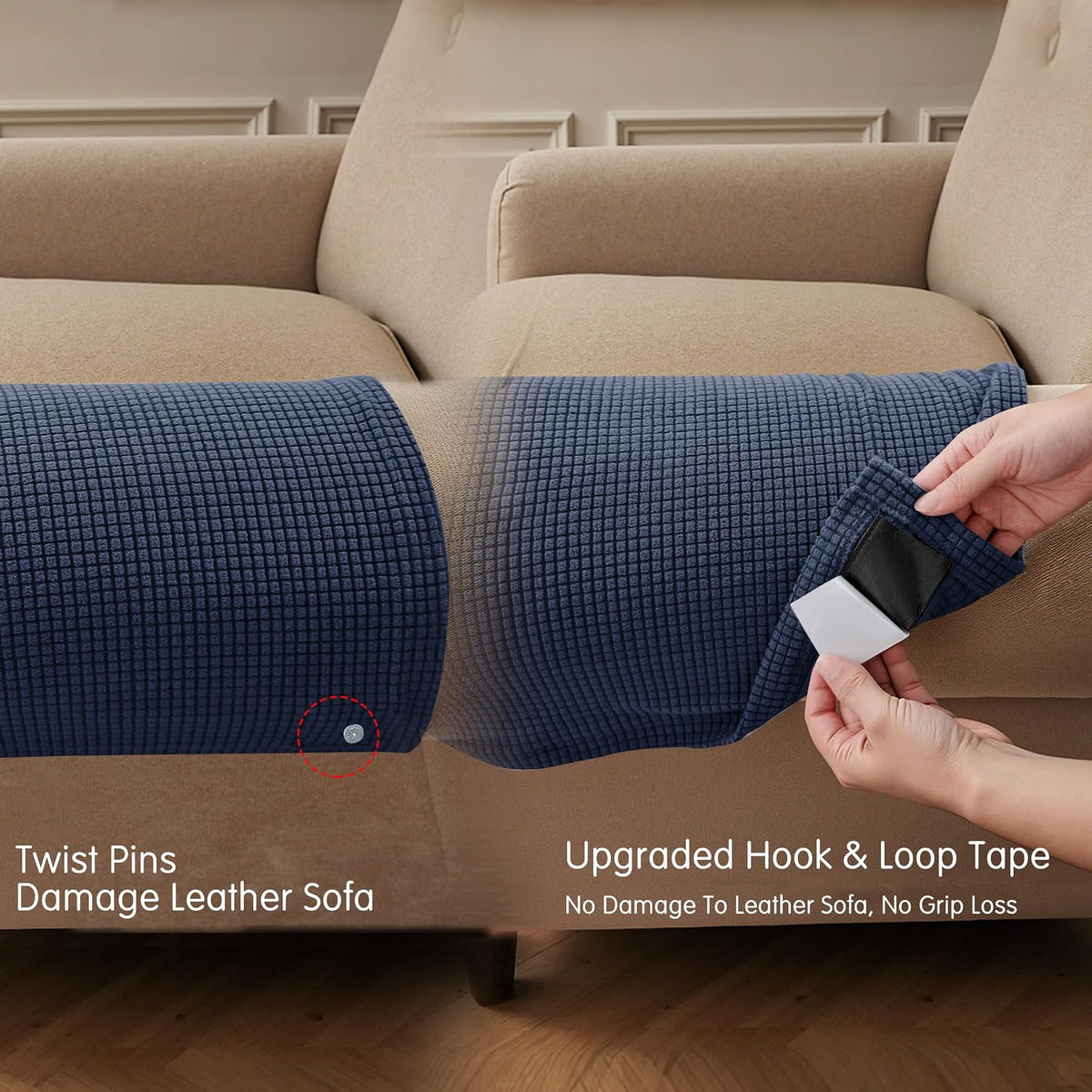 SUBRTEX Stretch Couch Arm Covers Set of 2, Non-Slip Sofa Armrest Slipcovers - Image 5