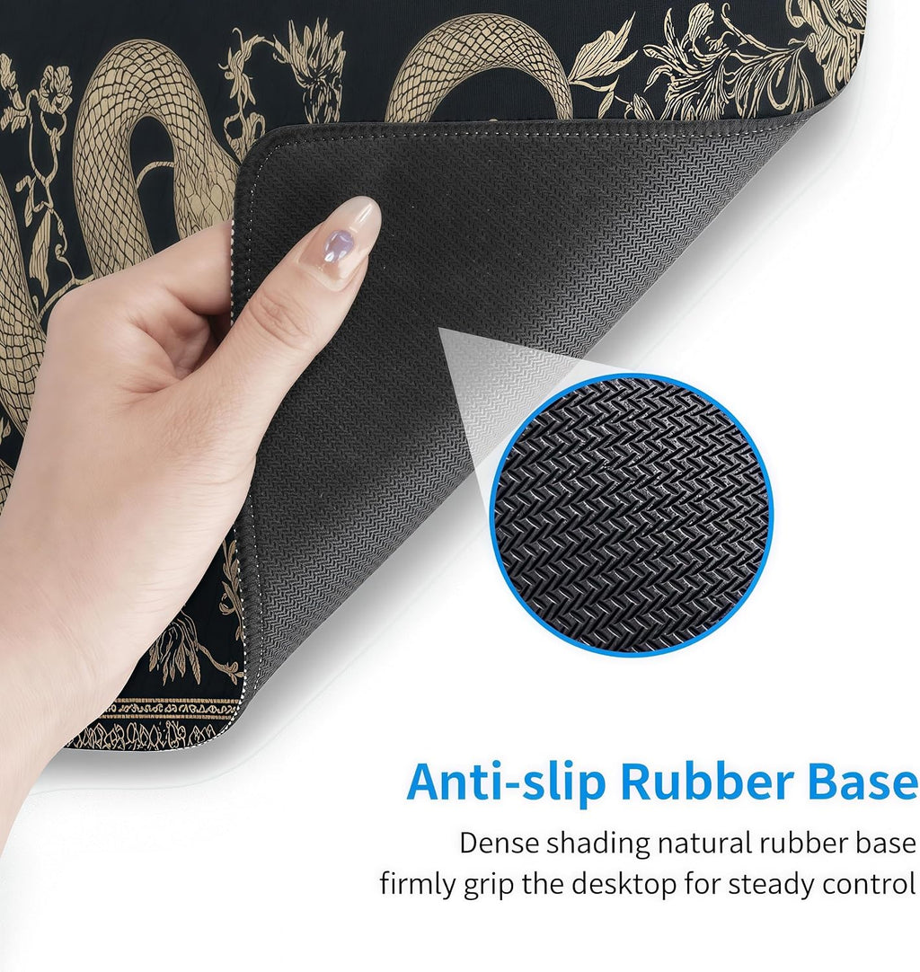 Black Snake Gaming Mouse Pad with Smooth Surface, Non-Slip XXL Mouse Pad with Stitched Edges, Waterproof Computer Mats for Desktop, Office, Laptop 35.4 x 15.7 inches - Image 4