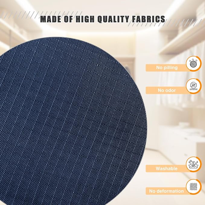 Hanging Closet Organizer 3-Shelf, Oxford Fabric Wardrobe Storage, Navy Blue | Easy-mount foldable design holds clothes, handbags, shoes & accessories; washable Oxford fabric, sturdy and space-saving. - Image 4