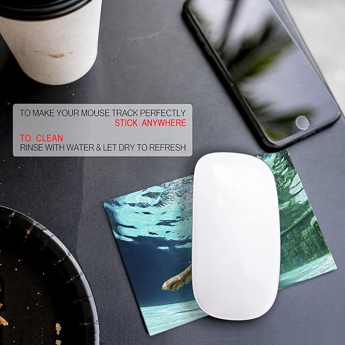 Mouse Pad Adhesive Bottom - Sticks to Any Surface - Portable - Webcam Covers and Screen Cleaner Included (2 Pack - Dog Set) - Image 6
