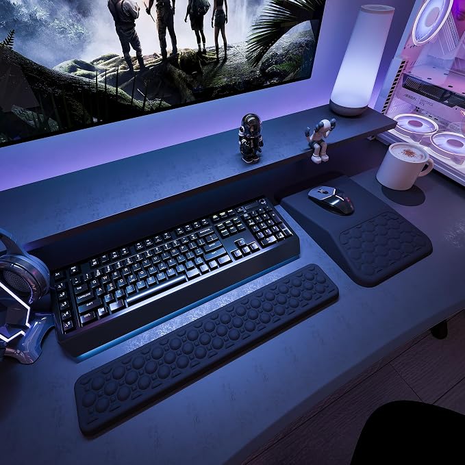 Ospelelf Keyboard Wrist Rest Ergonomic Mouse Pad with Wrist Rest, Arm Wrist Rest for Computer, Office and Gaming,Black - Image 7