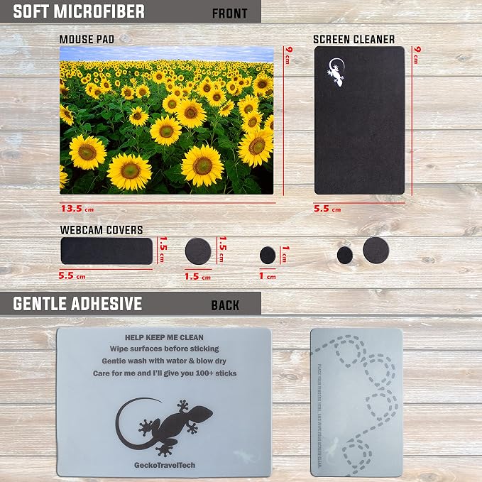 Adhesive Mouse Pad - Peel and Sticks to Any Surface - Travel Mouse Pad, Sticky for Any Surface - Excellent Tracking - Sunflowers - Image 5