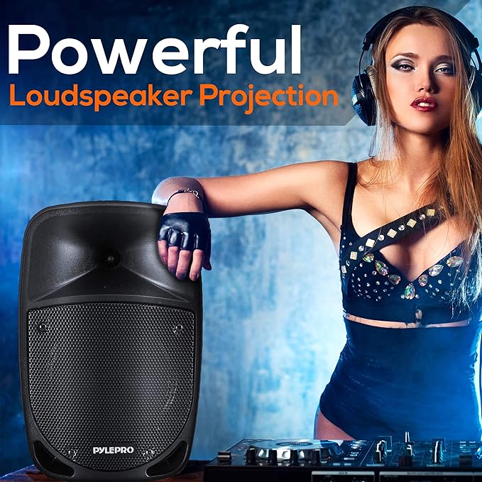 Pyle 800W Portable Bluetooth PA Speaker - 8’’ Subwoofer, LED Battery Indicator Lights w/ Built-in Rechargeable Battery, MP3/USB/SD Card Reader, and UHF Wireless Microphone - Pyle PSBT85A,Black - Image 4