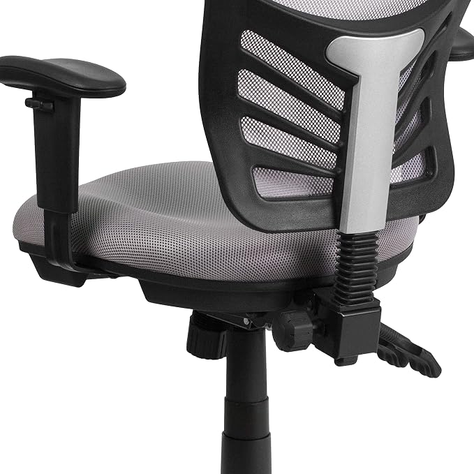 Flash Furniture Mid-Back Gray Mesh Multifunction Executive Swivel Ergonomic Office Chair with Adjustable Arms | Adjustable Armrests, 360° Swivel, Height Adjustable, Commercial Grade - Image 8