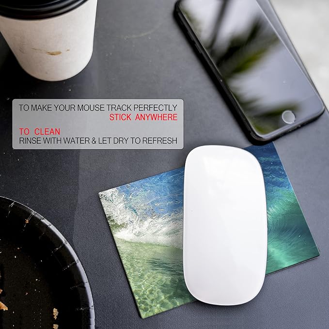 Adhesive Mouse Pad - Peel and Sticks to Any Surface - Travel Mouse Pad, Sticky for Any Surface - Excellent Tracking - Beach Barrel Wave - Image 7