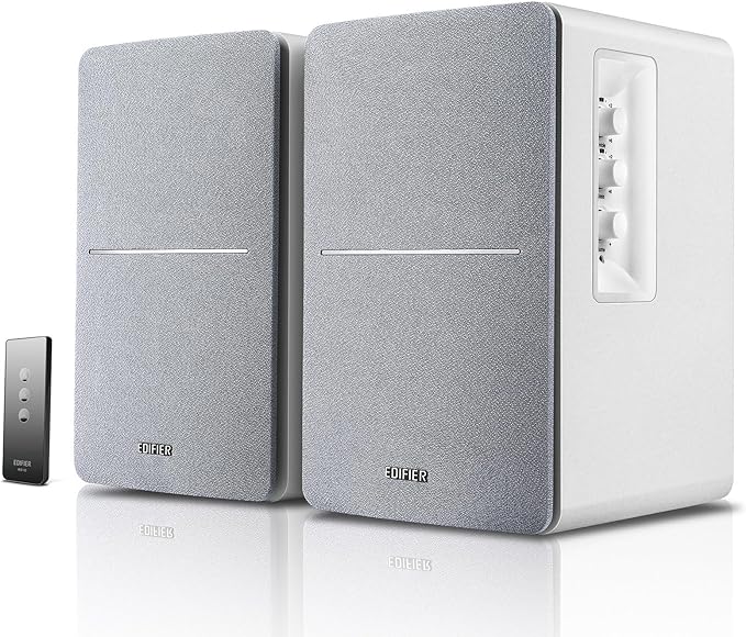 Edifier R1280T Powered Bookshelf Speakers - 2.0 Active Near Field Studio Monitor Speaker - White Enclosure - 42 Watts RMS by Edifier