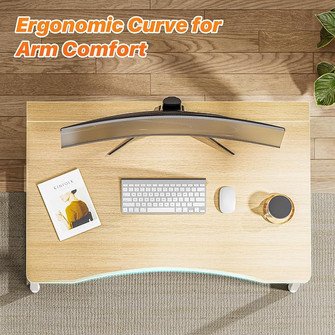 Huuger Folding Desk for Small Spaces, 31.5 Inch Foldable Computer Table | Easy Assembly, Small Writing Work Office Computer Desk, for Home Office, Study, Bedroom, Dorm, Space Saving, Oak - Image 5