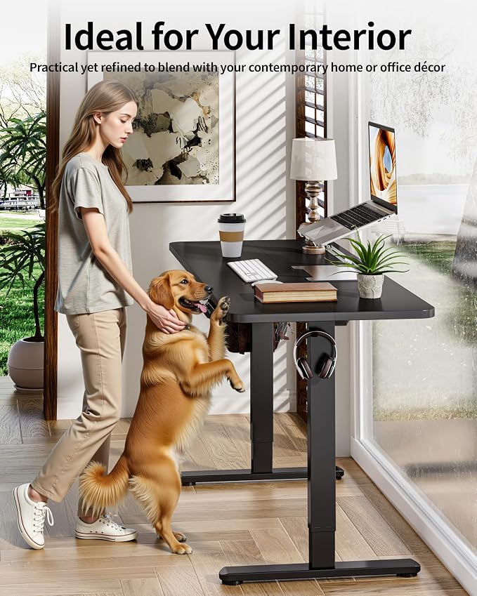 BIZUM Electric Standing Desk 60 x 24 Inch Computer Desk-Gaming Desk Black Home Office Desks Height Adjustable Memory Stand Up Computer Workstation - Image 5