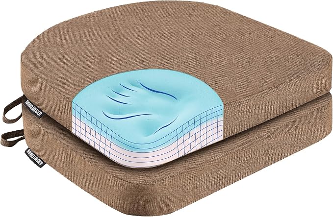 Nordjager Chair Cushions for Dining Chairs, 2 Pack Memory Foam Cushion | 2.5" Thick Chair Cushion; Waterproo Surface with 17" x 16" Size for Kitchen & Dining Chairs, Secure Ties and Washable Cover. by Nordjager