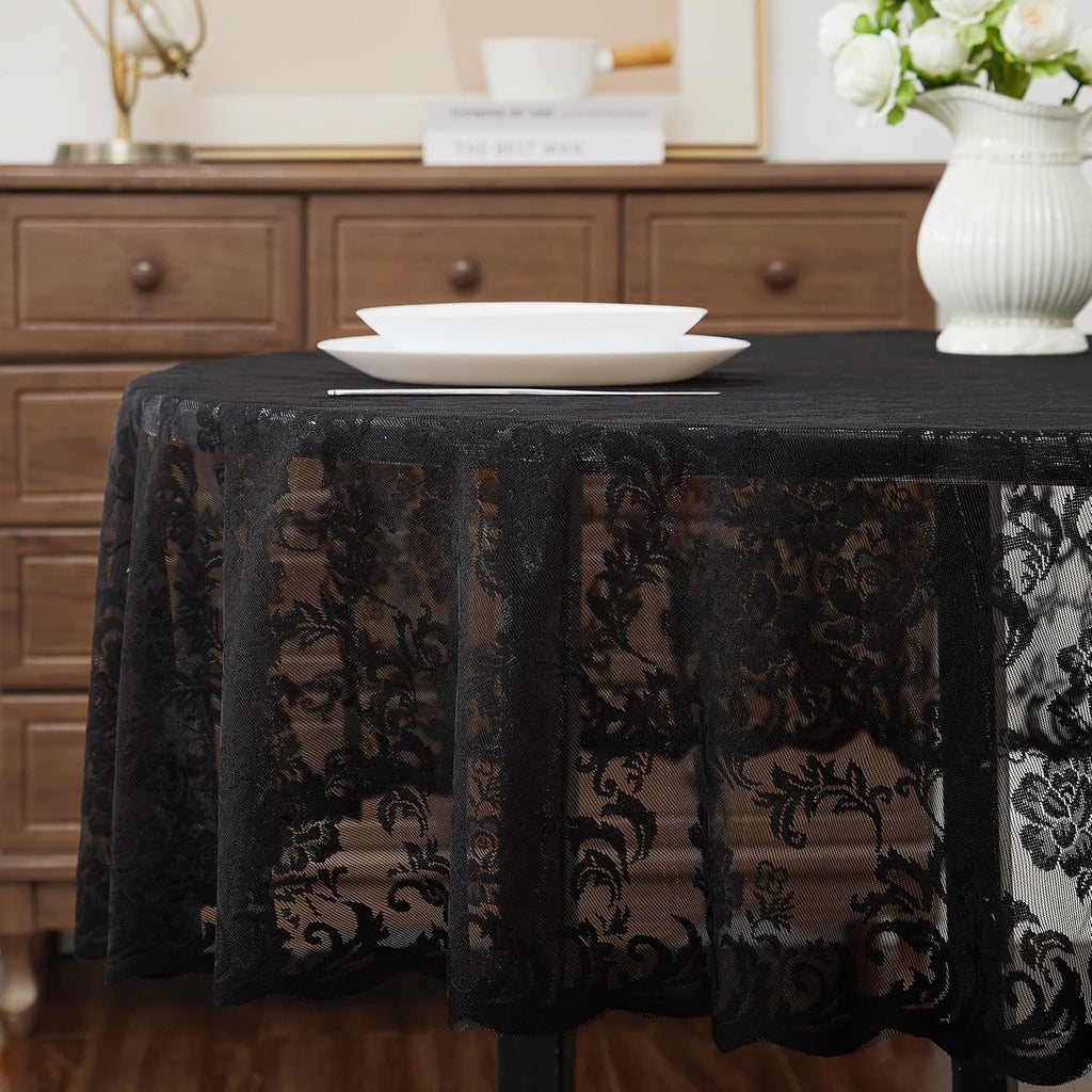 Warm Home Designs 48 Inch Round Black Gothic Tablecloth. MTC Black Round 48 - Image 3