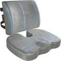 FORTEM Seat Cushion & Lumbar Support for Office Chair, Wheelchair, Car | Memory Foam | Ergonomic Design | Washable Cover | Non Slip | Grey by FORTEM