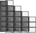 SONGMICS Shoe Boxes, Clear Plastic Sneaker Box, Pack of 18 | Stackable Shoe Storage Organizers, for Closet, 13.1 x 9.1 x 5.6 Inches, Transparent and Black, DENNYS Collection ULSP18SBKV1 by Unknown