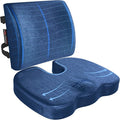FORTEM Seat Cushion & Lumbar Support for Office Chair, Wheelchair, Car | Memory Foam | Ergonomic Design | Washable Cover | Non Slip | Blue by FORTEM
