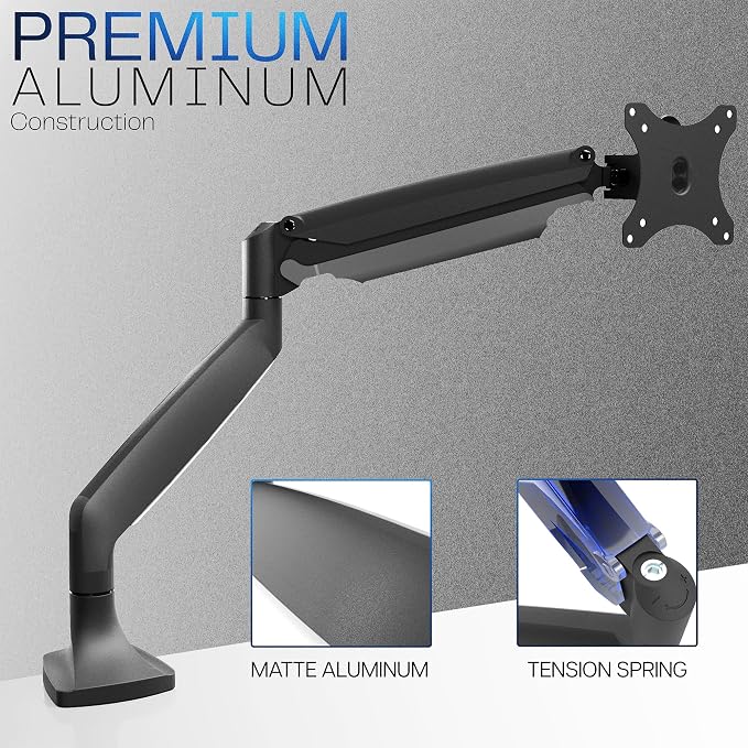 VIVO Premium Aluminum Height Adjustable Single Monitor Articulating Desk Mount Stand w/Gas Spring Arm Fits up to 32" Screen (STAND-V001Q) - Image 3