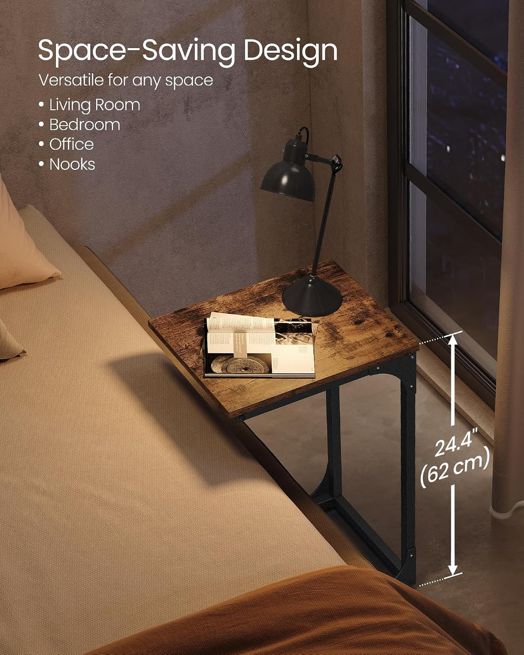 VASAGLE C-Shaped End Table, Small Sofa Side Table with Metal Frame - Image 4
