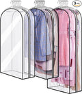 MISSLO 10" Gusseted All Clear Garment Bags for Hanging Clothes 40"+50" Suit Bags for Closet Storage Dresses Protectors for Shirts, Coats, Gowns, 3 Packs by MISSLO