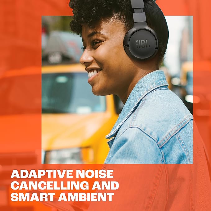 JBL Tune 670NC - Wireless On-Ear Headphones - White | Adaptive Noise Cancelling with Smart Ambient, Bluetooth 53 with LE Audio, JBL Pure Bass Sound - Image 4