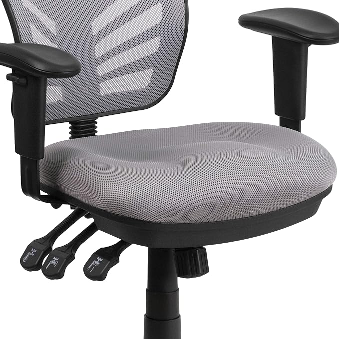 Flash Furniture Mid-Back Gray Mesh Multifunction Executive Swivel Ergonomic Office Chair with Adjustable Arms | Adjustable Armrests, 360° Swivel, Height Adjustable, Commercial Grade - Image 9