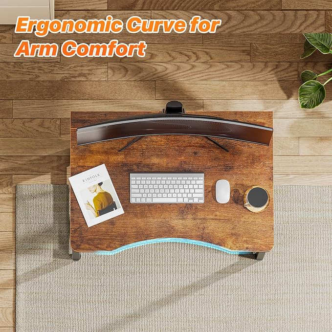 Huuger Folding Desk for Small Spaces, 23.6 Inch Foldable Computer Table | Easy Assembly, Small Writing Work Office Computer Desk, for Home Office, Study, Bedroom, Dorm, Space Saving, Rustic Brown - Image 5