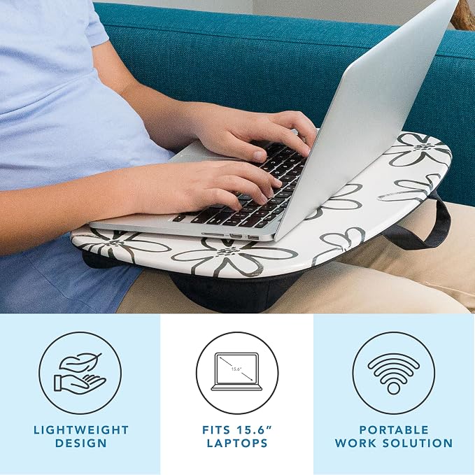 LAPGEAR MyStyle Lap Desk – Brushed Flower, Fits 15.6” Laptops - Image 2