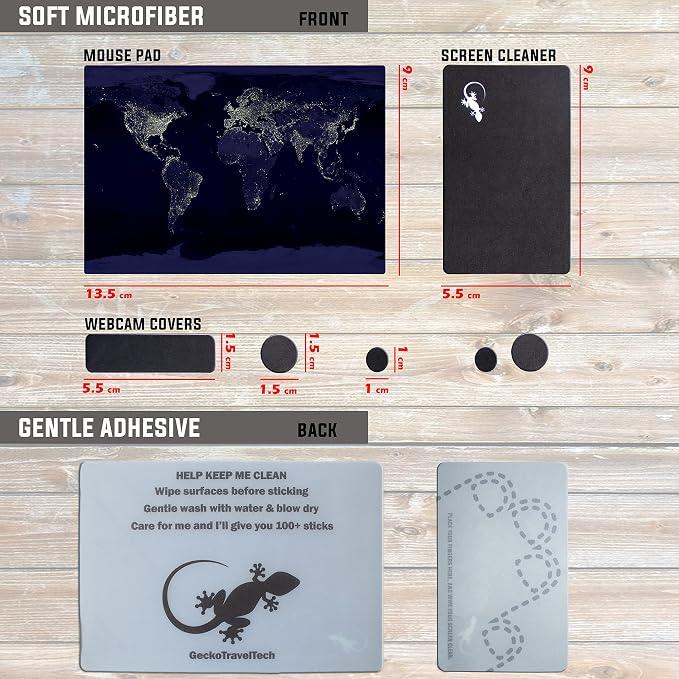 Adhesive Mouse Pad - Peel and Sticks to Any Surface - Travel Mouse Pad, Sticky for Any Surface - Excellent Tracking - Earth Night MAP - Image 5