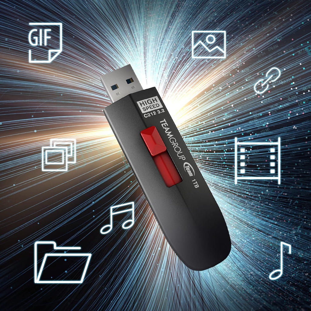TEAMGROUP C212 Extreme Speed 512GB 1000/800MB/s USB 3.2 Gen 2 Easy Push-and-Pul Flash Thumb Drive External Data Storage Memory Stick Compatible with Computer/Laptop/PS4 PS5 TC2123512GB01 - Image 7