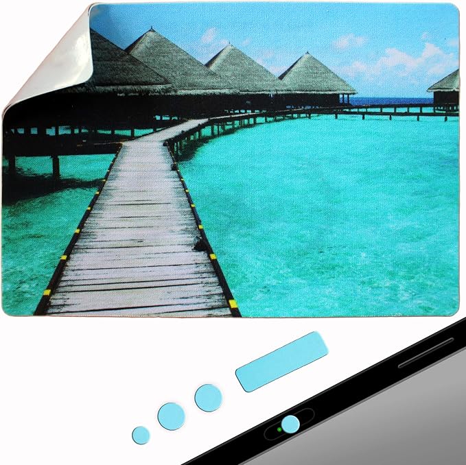 Peel and Stick Mouse Pad - Portable - Adhesive Stick on Bottom - Large Size Mouse Pads - Portable (XL - Beach) by GeckoTravelTech