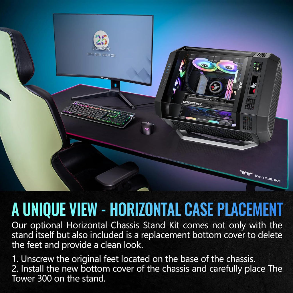 Thermaltake Tower 600 Black Mid-Tower ATX Case; 3 Tempered Glass Panels; Hidden-Connector Motherboard Support; Rotational PCI-e Slots; CA-1Z1-00M1WN-00; 3 Year Warranty - Image 3