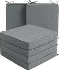Outdoor Chair Cushions, Chair Pads, Set of 6, 17 x 16 in, Dark Grey | Water-Resistant & Fade-Resistant, Patio Seat Replacement, Removable Cover with Zipper, Non-Slip Bottom with Straps by Unknown