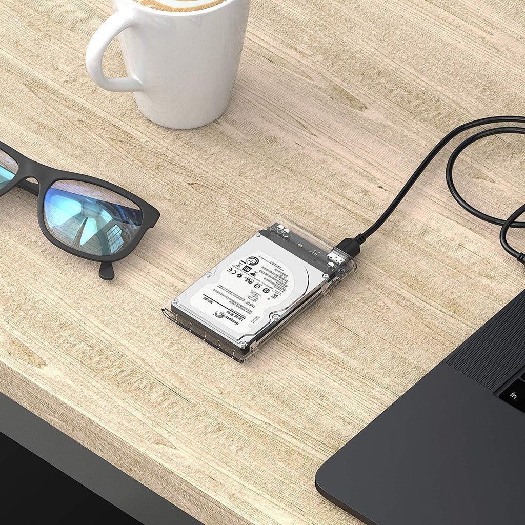 SABRENT 2.5in SATA to USB 3.0 Clear SSD/HDD Enclosure (EC-OCUB) - Image 7
