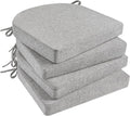 Basic Beyond Chair Cushions for Dining Chairs with Ties and Removable Cover, 2" Thick Seat Cushions for Kitchen Chairs, Set of 4, 17" x 16", Light Grey by BasicBeyond