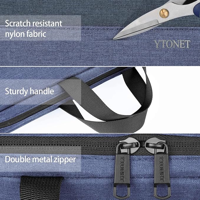 Ytonet 17 17.3 Inch Laptop Sleeve Case, Laptop Carrying Case with Handle | Compatible with MacBook HP Dell Lenovo Surface Asus Acer Notebooks, Water Resistant, Gifts for Men Women Mom, Dark Blue - Image 5