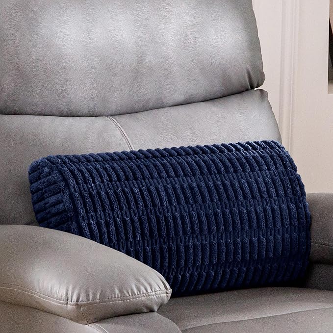 Lumbar Support Pillow for Recliner Chair/Office Chair/Couch, Memory Foam Back Support Cushion with Adjustable Strap, Recliner Cushions for Lower Back Pain Relief, Sleeping, Washable Cover, Navy by HIGOGOGO