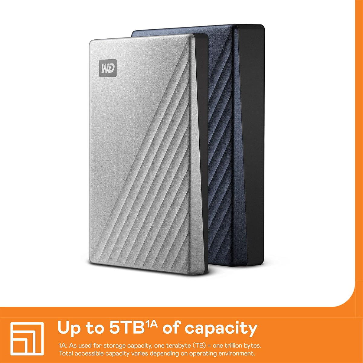 WD 2TB My Passport Ultra, Silver, Portable External Hard Drive, backup software with defense against ransomware, and password protection, USB-C and USB 3.1 - WDBC3C0020BSL-WESN - Image 3