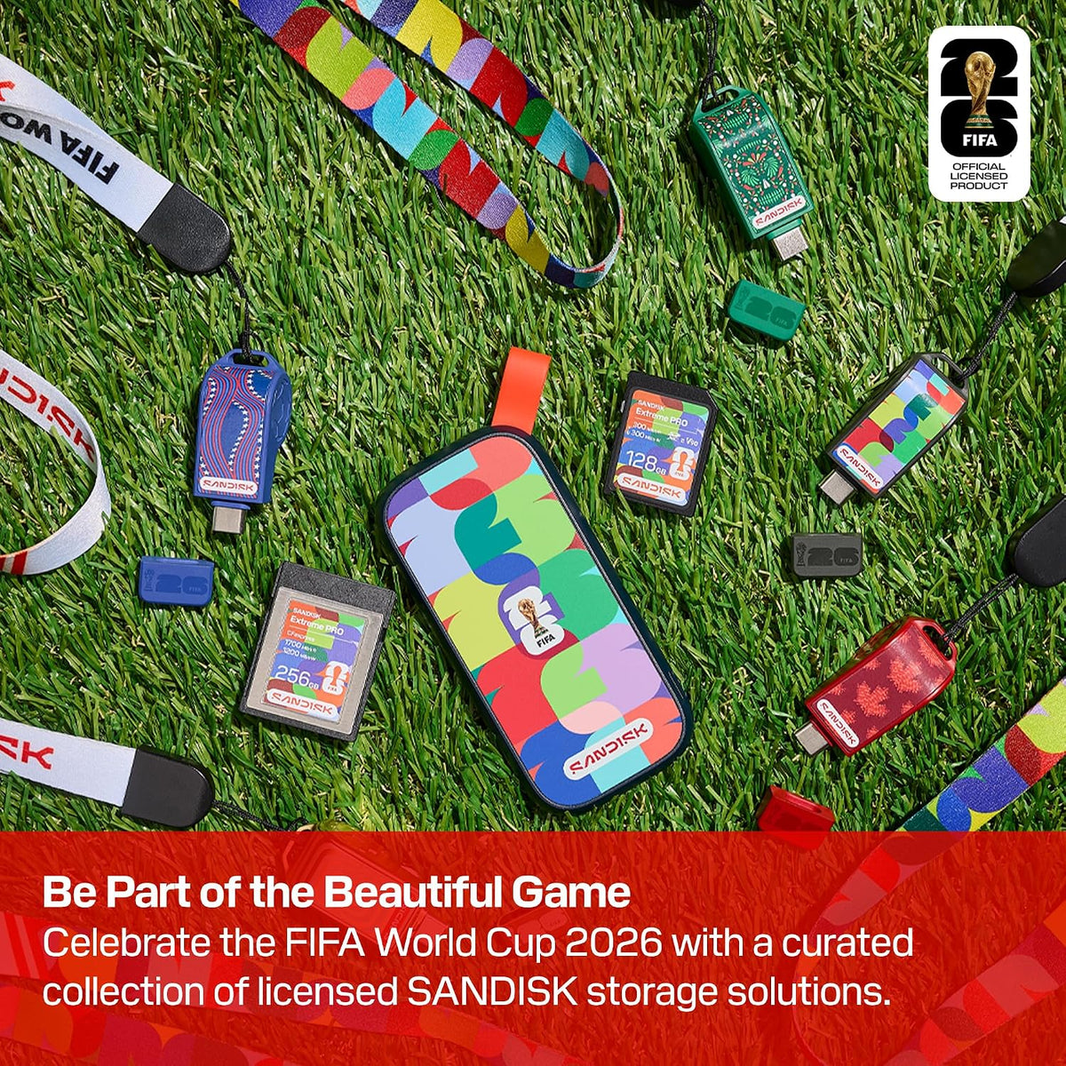 Sandisk 1TB Portable SSD, FIFA World Cup 2026 Edition - Black - Image 2