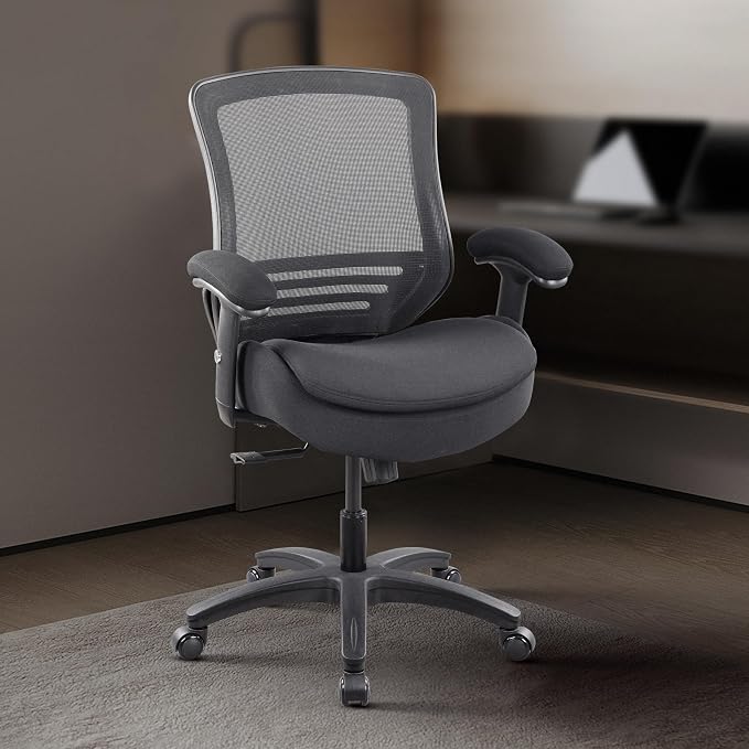 BOLISS 400lbs Ergonomic Office Chair Mid Back Double Seat Cushion | Height Adjustable Arms Mesh Ergonomic Super Soft Wide Cushion Office Computer Desk Chair - Image 5