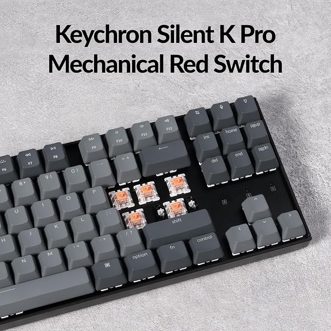 Keychron K8 Wireless Mechanical Keyboard – Silent Red Switch for Quiet Office and Gaming, TKL 87 Keys, Soft White LED Backlight, Bluetooth & USB-C Wired Connectivity, Compatible with Mac and Windows - Image 4