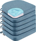 Nordjager Chair Cushions for Dining Chairs, 6 Pack Memory Foam Cushion | 2.5" Thick Chair Cushion; Waterproo Surface with 17" x 16" Size for Kitchen & Dining Chairs, Secure Ties and Washable Cover. by Nordjager
